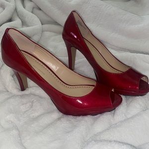 Red heels with open toe